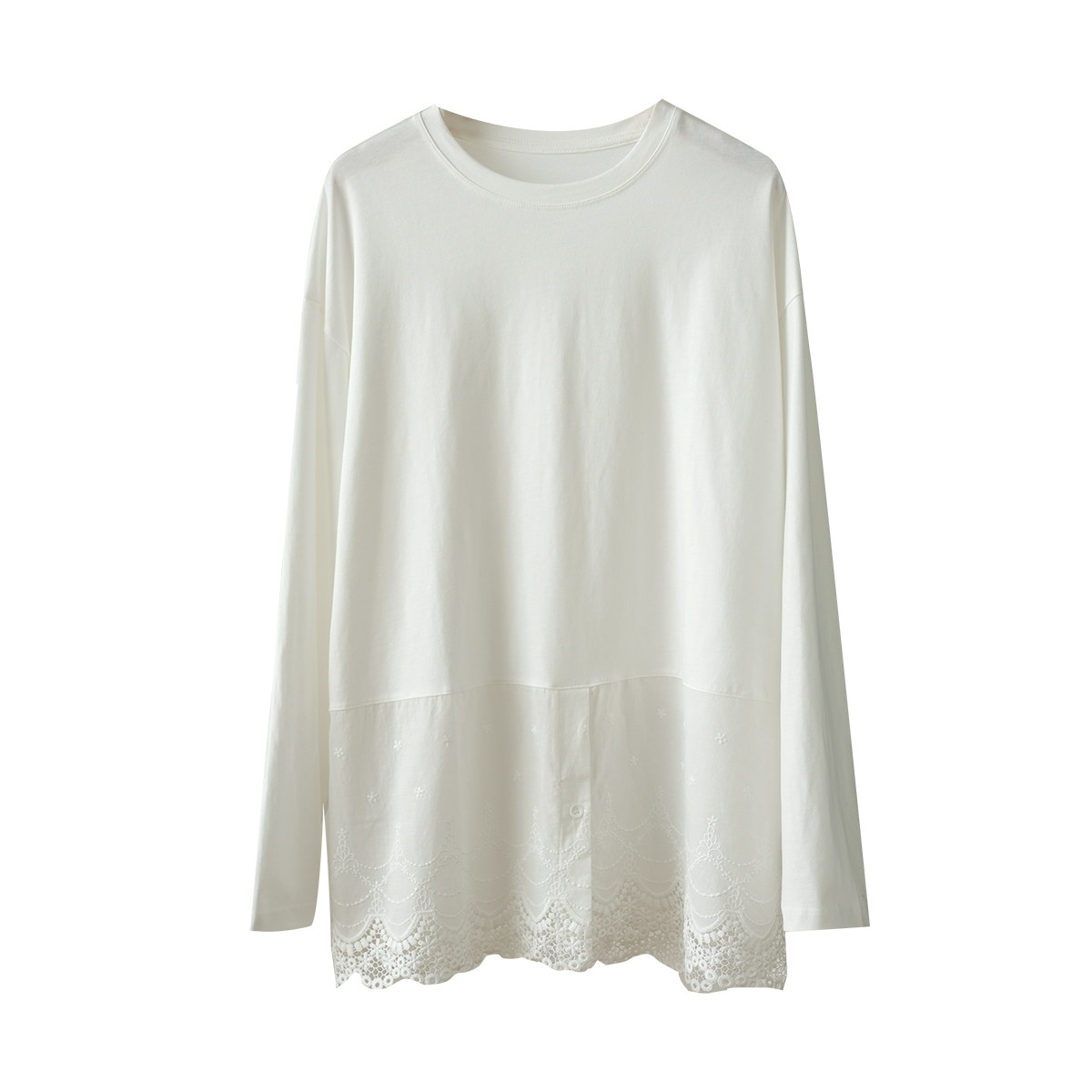 亲子款A类 女士全棉拼接蕾丝T恤 儿童纯棉长袖打底衫 春秋款女装,淘宝优惠券,粉丝福利购,淘宝优惠卷
