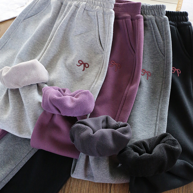 好版型|女童加绒裤子休闲裤加厚保暖运动一体绒卫裤男秋冬25新款,淘宝优惠券,粉丝福利购,淘宝优惠卷