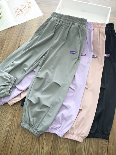 冰丝速干裤|男女童爽滑轻薄运动裤 中大儿童工装休闲裤防蚊裤夏