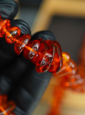 中古日本天然老蜜蜡琥珀手工打磨随型首饰项链手链复古个性收藏级