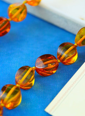 老琥珀花珀项链蜜蜡手链首饰