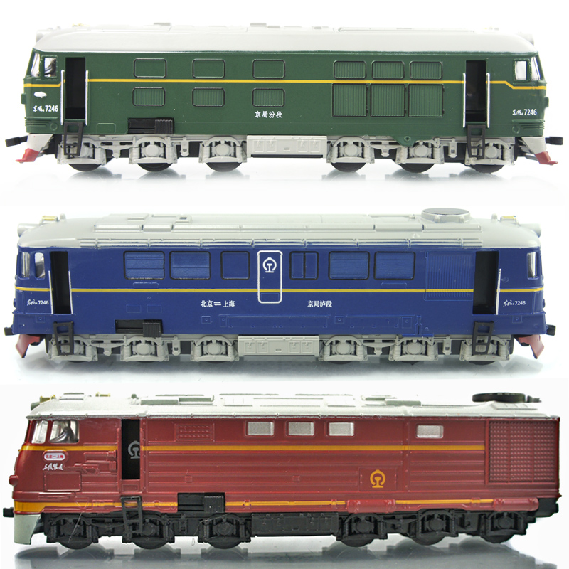 1:87东风火车头车厢合金模型声光古典绿皮火车模型古典儿童玩具车-图2