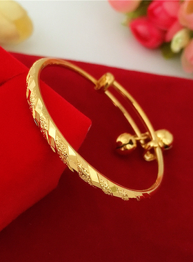 经典宝宝满月周岁送礼沙金手镯