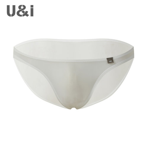 U＆I三角内裤男高端品牌性感火辣超薄全透明冰丝低腰一片无痕向上 - 图2