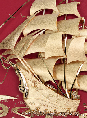 足金金箔一帆风顺乔迁开业礼物