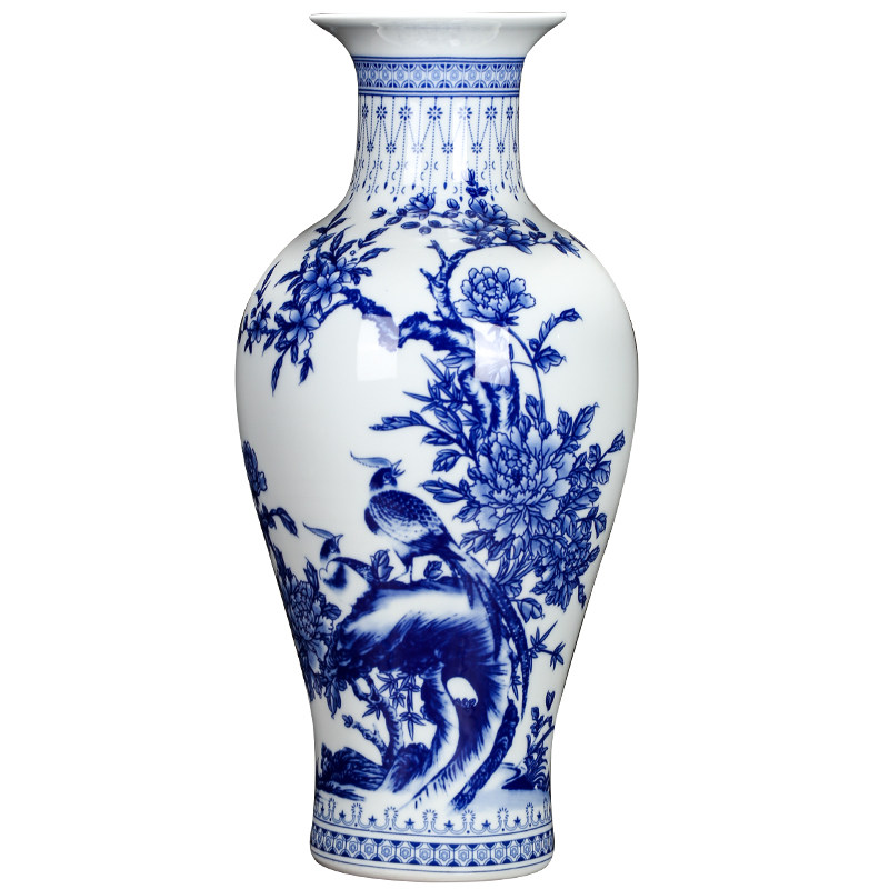 景德镇陶瓷器仿古青花瓷大花瓶摆件客厅富贵竹插花家居工艺装饰品,淘宝优惠券,粉丝福利购,淘宝优惠卷