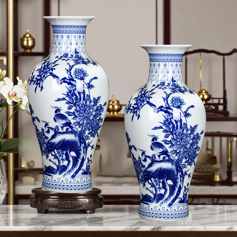 景德镇陶瓷器仿古青花瓷大花瓶摆件客厅富贵竹插花家居工艺装饰品,淘宝优惠券,粉丝福利购,淘宝优惠卷