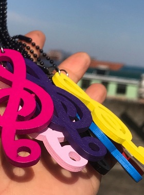 木质长款音符毛衣链时尚饰品礼品