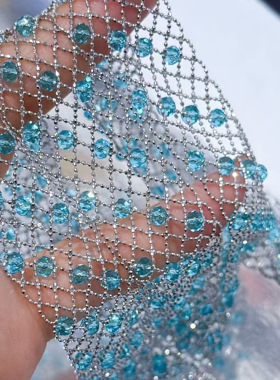 流星雨意大利蕾丝毛衣链S925银