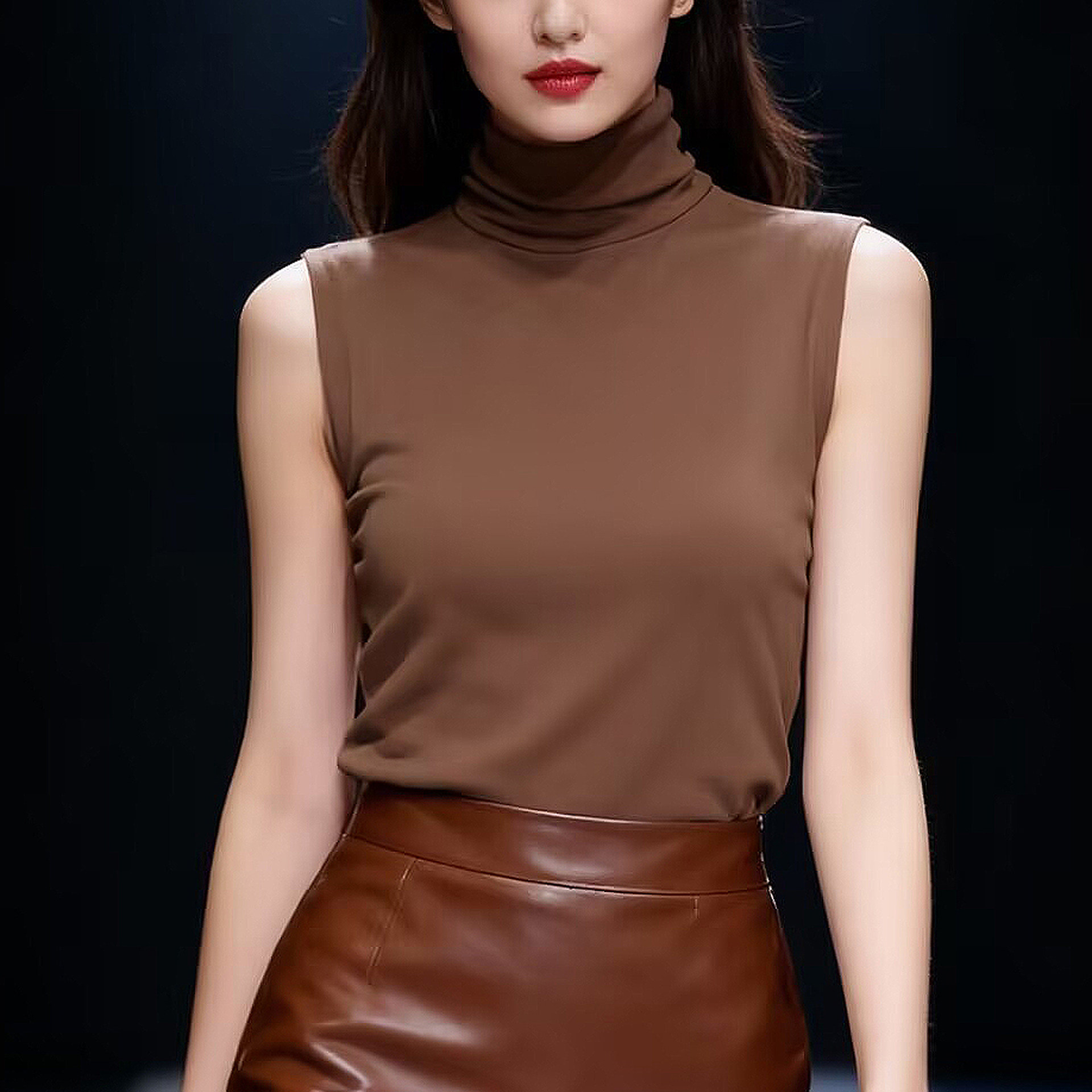 高领无袖打底衫女秋冬保暖背心秋冬款砍肩上衣薄款莫代尔吊带内搭,淘宝优惠券,粉丝福利购,淘宝优惠卷