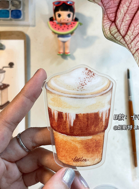 高颜值咖啡冰箱贴隐形磁正反可吸
