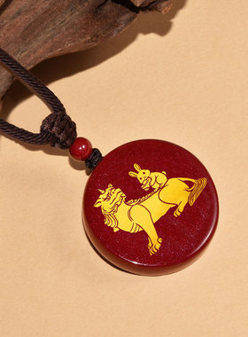 鸿兔谛听吉贵宏朱砂吊坠