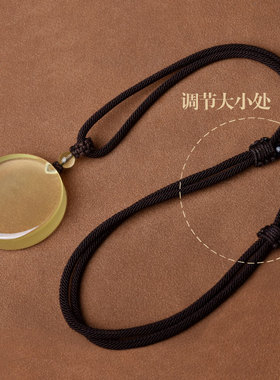 天然黄水晶平安无事牌吊坠