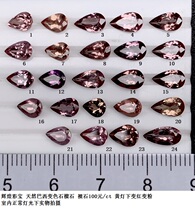 SL281 natural Brazilian discoloration pomegranate stone nude stone RMB100  ct yellow light with red changing powder yield scarce