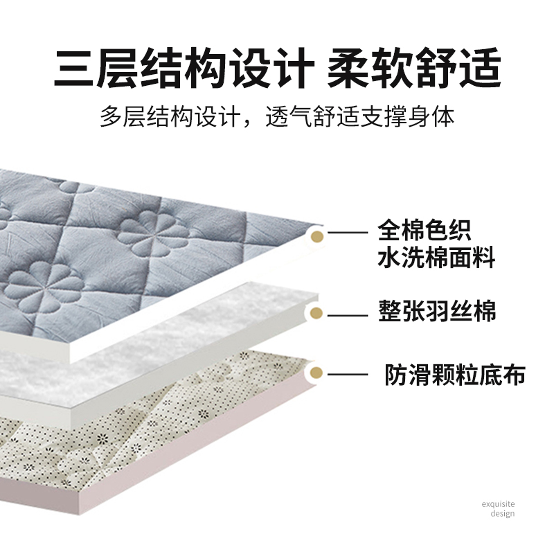 加厚纯棉床单单件100全棉防滑学生宿舍单双人老粗布儿童夹棉床垫3