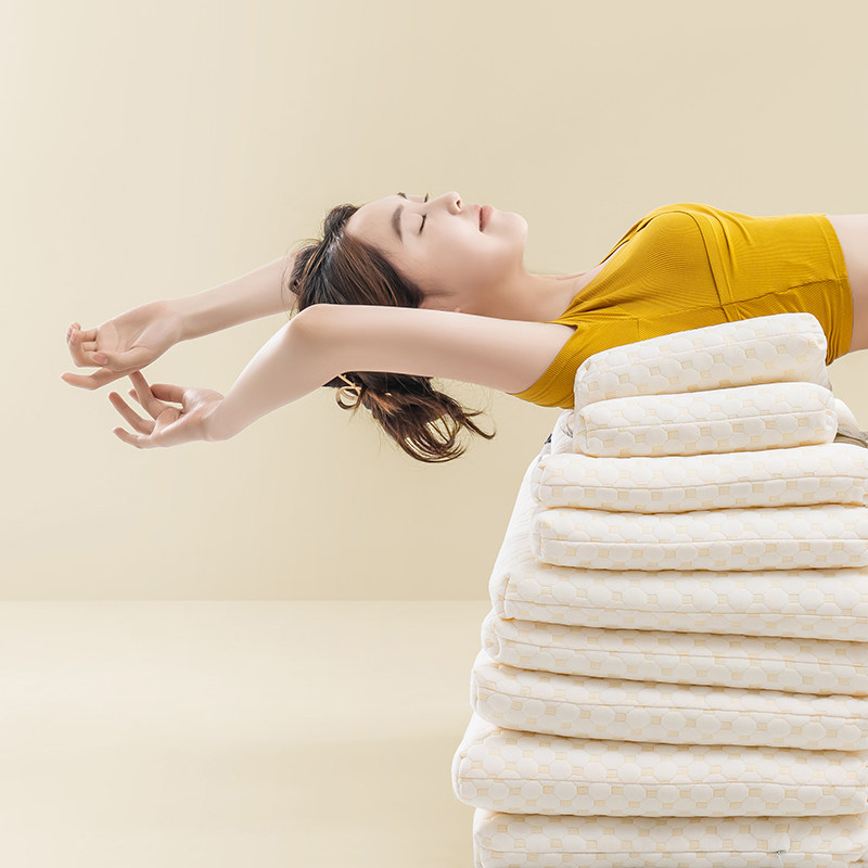 低颈椎矮软儿童睡眠整头一对乳胶枕 黛圣婕枕头/枕芯