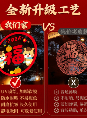 马年福字窗花装饰品新年贴纸