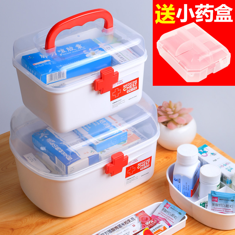 医药箱商用家用家庭装药物收纳盒急救药箱小药箱医疗箱学生宿舍盒 - 图0