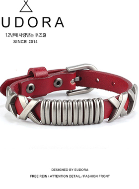 欧美风夸张韩国版皮带潮人手环