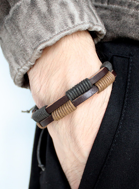 韩版编织多层复古民族风学生手链