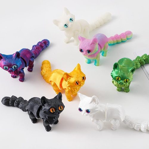3D打印呆萌猫咪可爱儿童网红爆款摆件手办模型仿真玩具动物礼物 - 图1