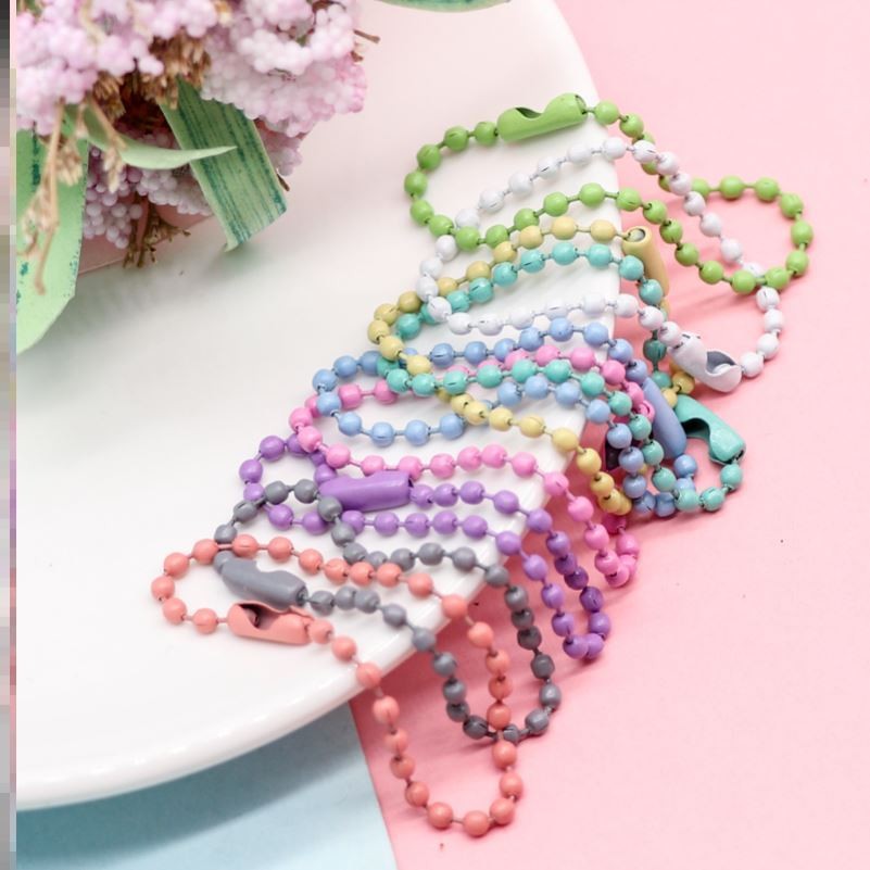 DIY Guka bead chain tag chain colorful handmade accessories material Gupan round beads wave bead chain pendant