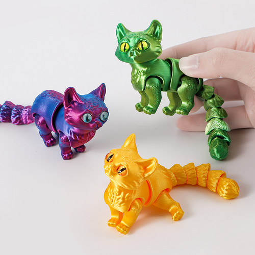 3D打印呆萌猫咪可爱儿童网红爆款摆件手办模型仿真玩具动物礼物 - 图0