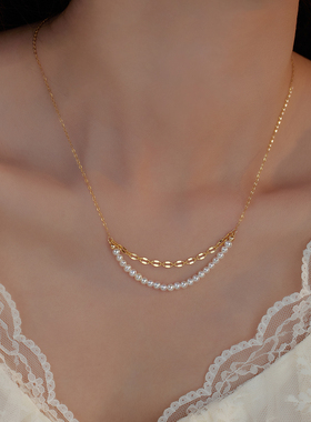 微笑设计天然小珍珠锁骨项链