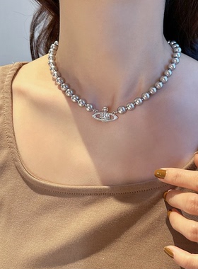 好好看！土星球施家珍珠项链