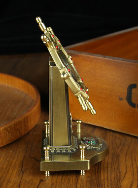 纯黄铜领航者车载中控摆件