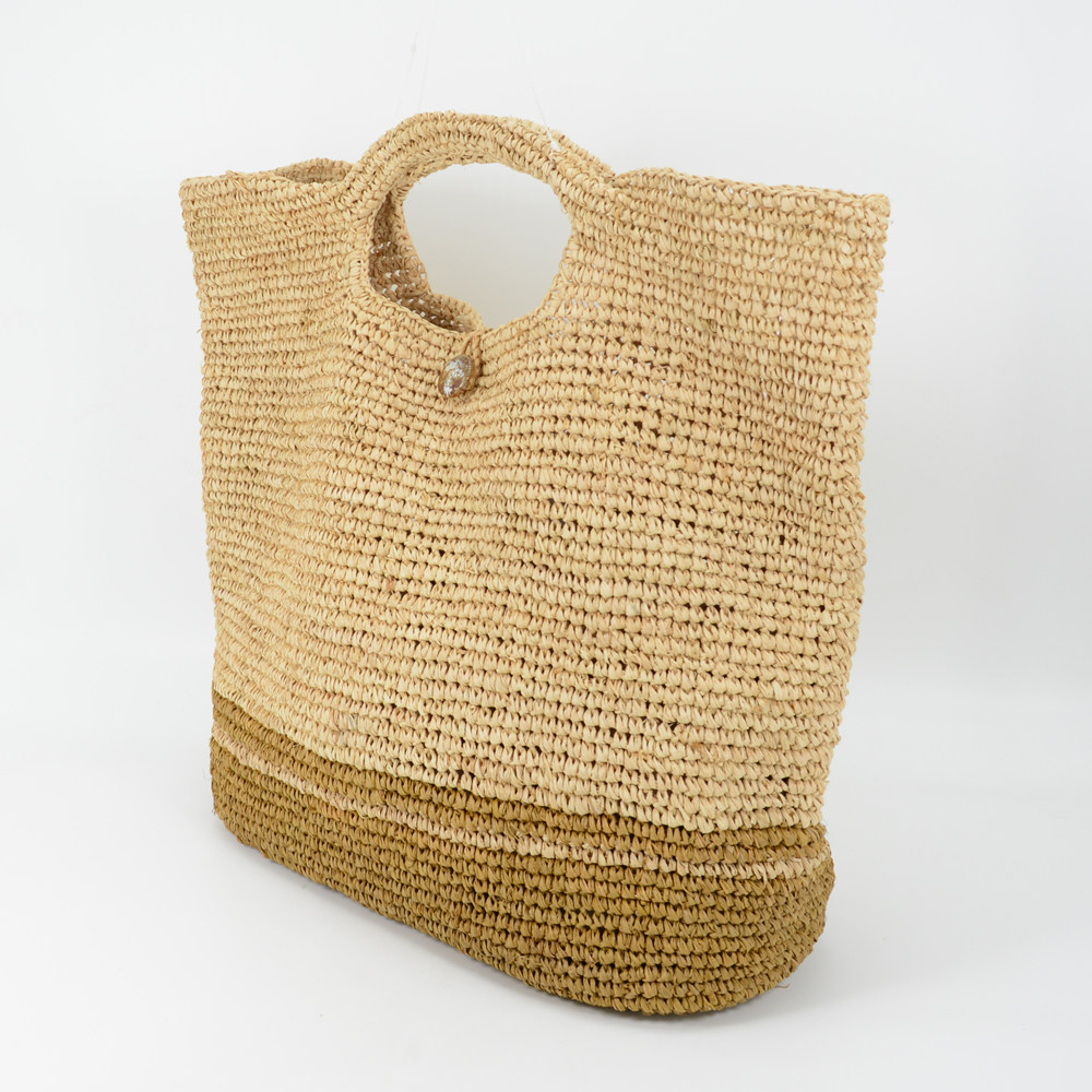 星期天上午春夏新款超大拉菲草手工编织包沙滩度假草编包包大容量
