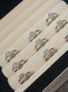 新中式白月光仿玉髓方糖戒指