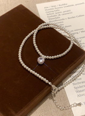 精致锆石珍珠项链女轻奢