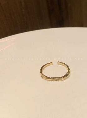 莫比乌斯镶钻素圈开口戒指女