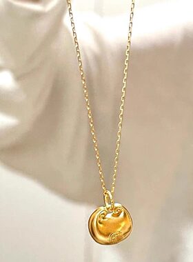 黄色元宝小福袋吊坠项链女