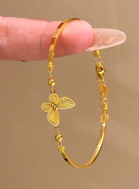金色蝴蝶手链女复古设计高级感手串精致小众轻奢简约时尚百搭配饰