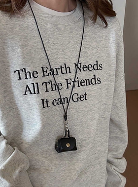 复古可爱皮质零钱小包包项链女耳机套挂件收纳包长款毛衣链配饰