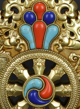 慧宝纯黄铜藏式厅堂供具摆件