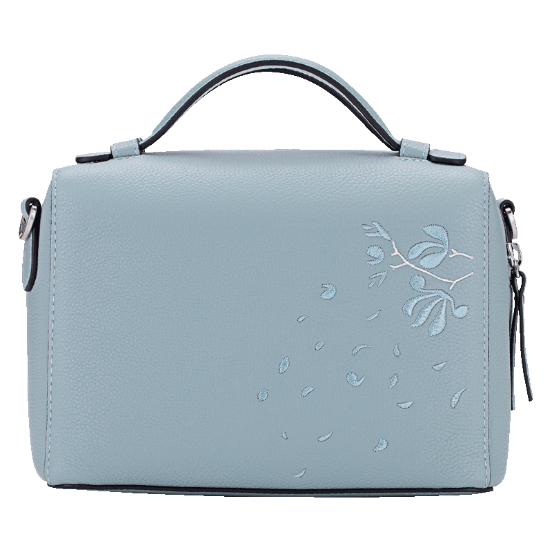 半坡真皮刺绣韩版气质手提波士顿包 半坡饰族女士包袋