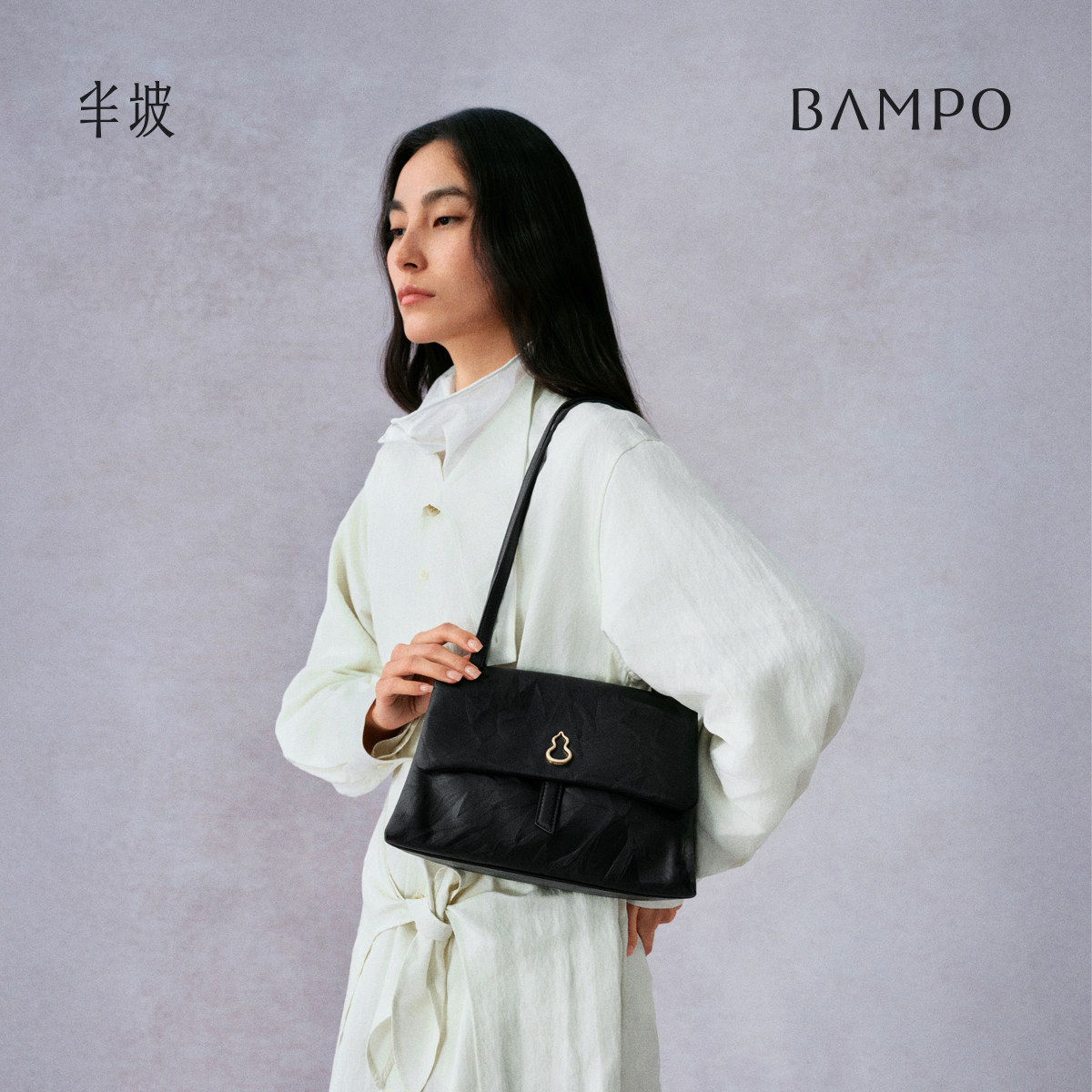 BAMPO半坡瓦檐邮差包小号 头层牛皮小方包2026新大容量斜挎单肩包,淘宝优惠券,粉丝福利购,淘宝优惠卷