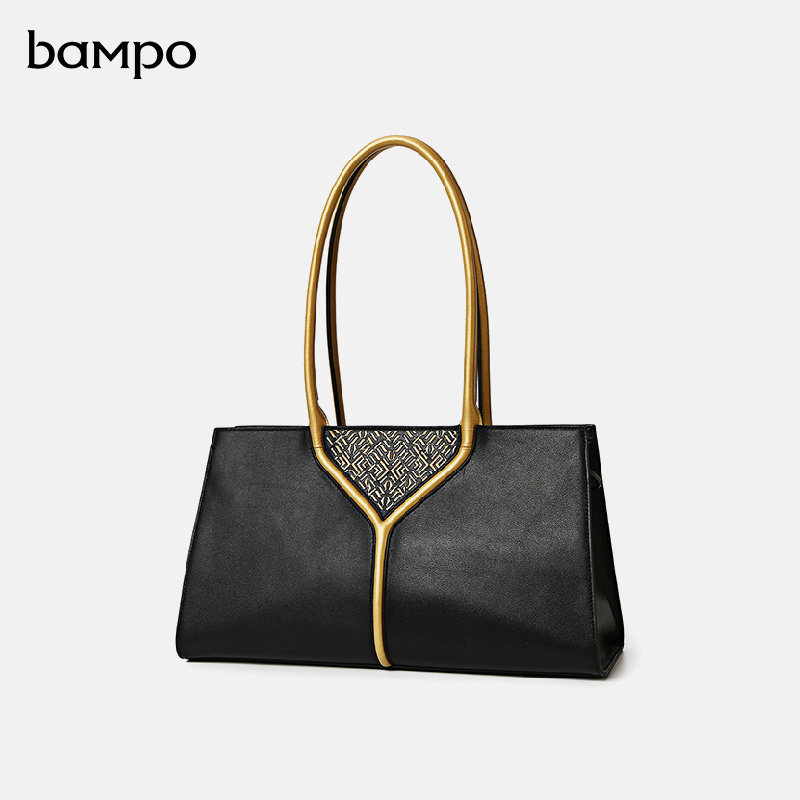 bampo半坡女商场同款轻奢波士顿包 半坡饰族女士包袋