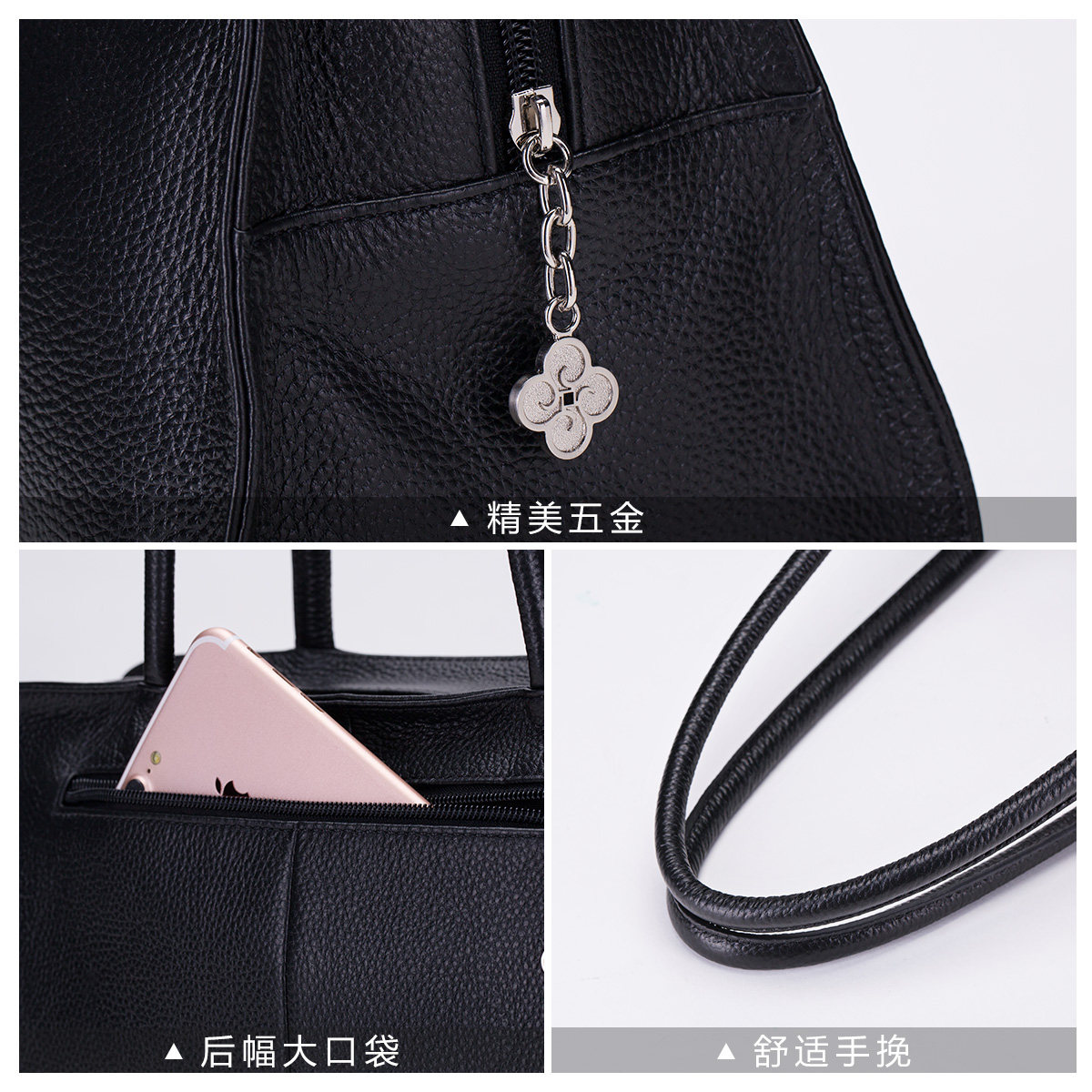 头层真皮大包新款软牛皮波士顿包 半坡饰族女士包袋