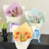 Spring new arrival plaid rose hard cardboard styling paper small fresh bouquet wrapping paper flower shop floral diy material