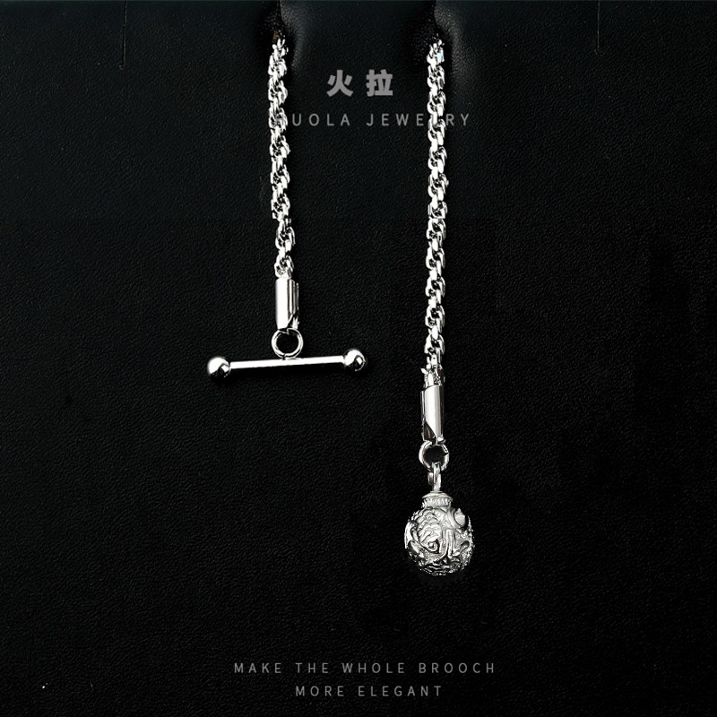 年年有余高档金西装领针锦鲤插花孔链领花驳头链男士胸针礼服配饰,淘宝优惠券,粉丝福利购,淘宝优惠卷