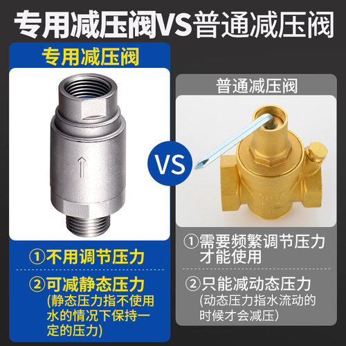 家用自来水减压阀净水器专用4分转2分稳压阀电热水器降压阀门配件 - 图1