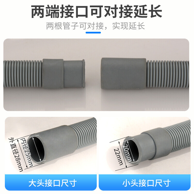 全自动洗衣机排水管加长延长管滚筒通用出水管对接连接下水管软管 - 图1