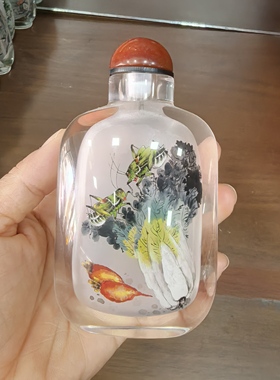 冀派衡水内画瓶内画鼻烟壶秋实草虫