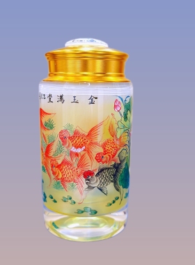 内画茶叶罐国风金鱼满堂毕业礼物商务随手礼