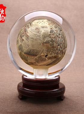 牛年内画送领导清明上河创意摆件