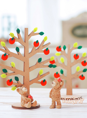 日本原装正版maruwa苹果椅子苹果树摆件木玩具园艺小摆件娃屋装饰